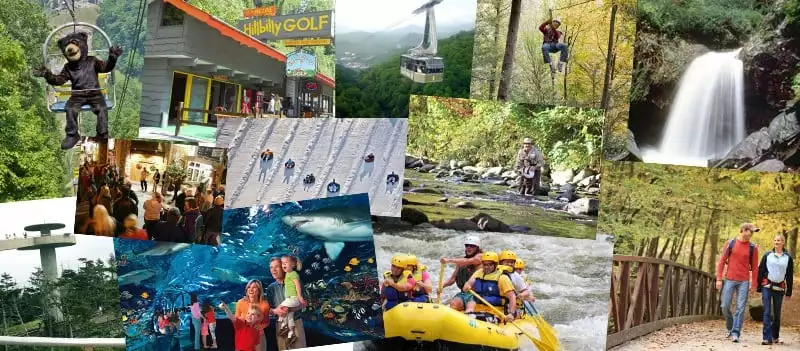 collage of fun things to do in Gatlinburg