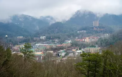 aerial view of gatlinburg