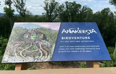 birdventure sign at anakeesta in gatlinburg tn explaining the attraction