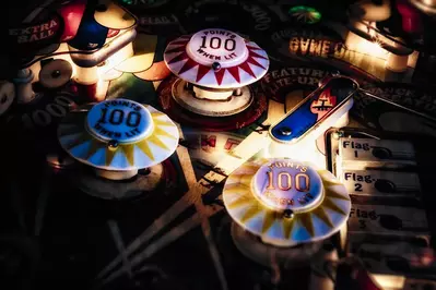 close up of pinball machine