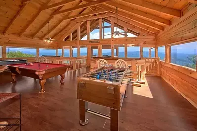 Game room inside cabin