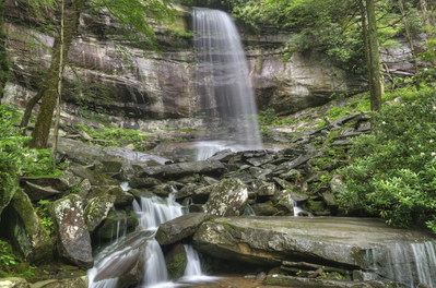 rainbow falls in the smoky mountains