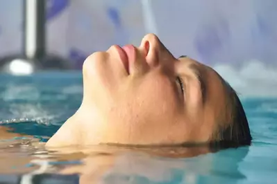 woman relaxed in a pool