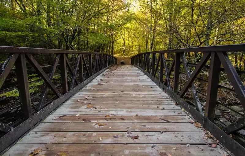 gatlinburg trail footbridge in the smoky mountains