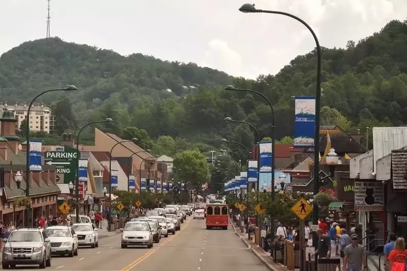 A beautiful day in downtown Gatlinburg TN.