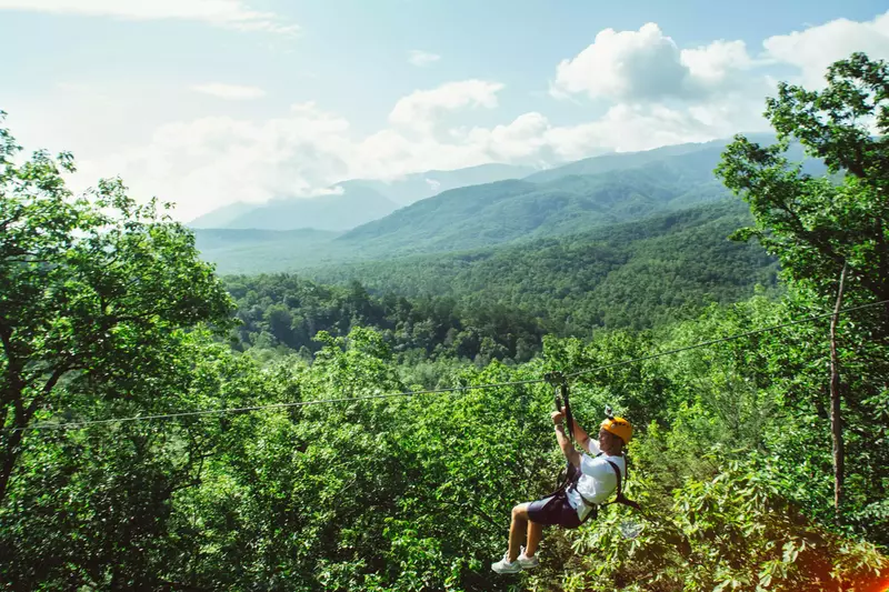 zipline at CLIMB Works Smoky Mountains