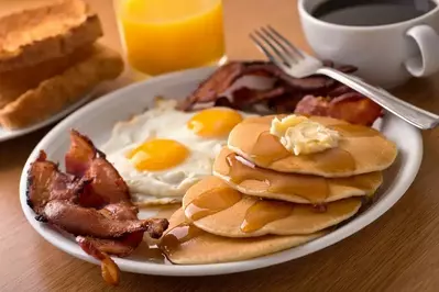 Breakfast meal with pancakes in Gatlinburg