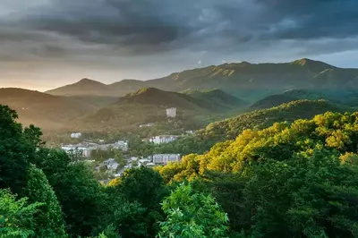 View of Gatlinburg and the Smoky Mountains