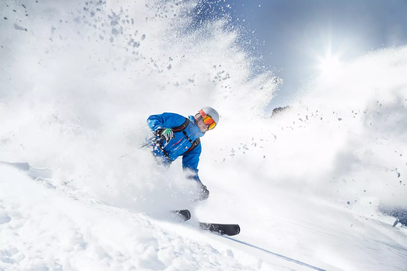 person skiing in mountains